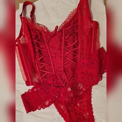 Victoria's Secret LaceUp Corset &Thong M/L bundle 😍✨️