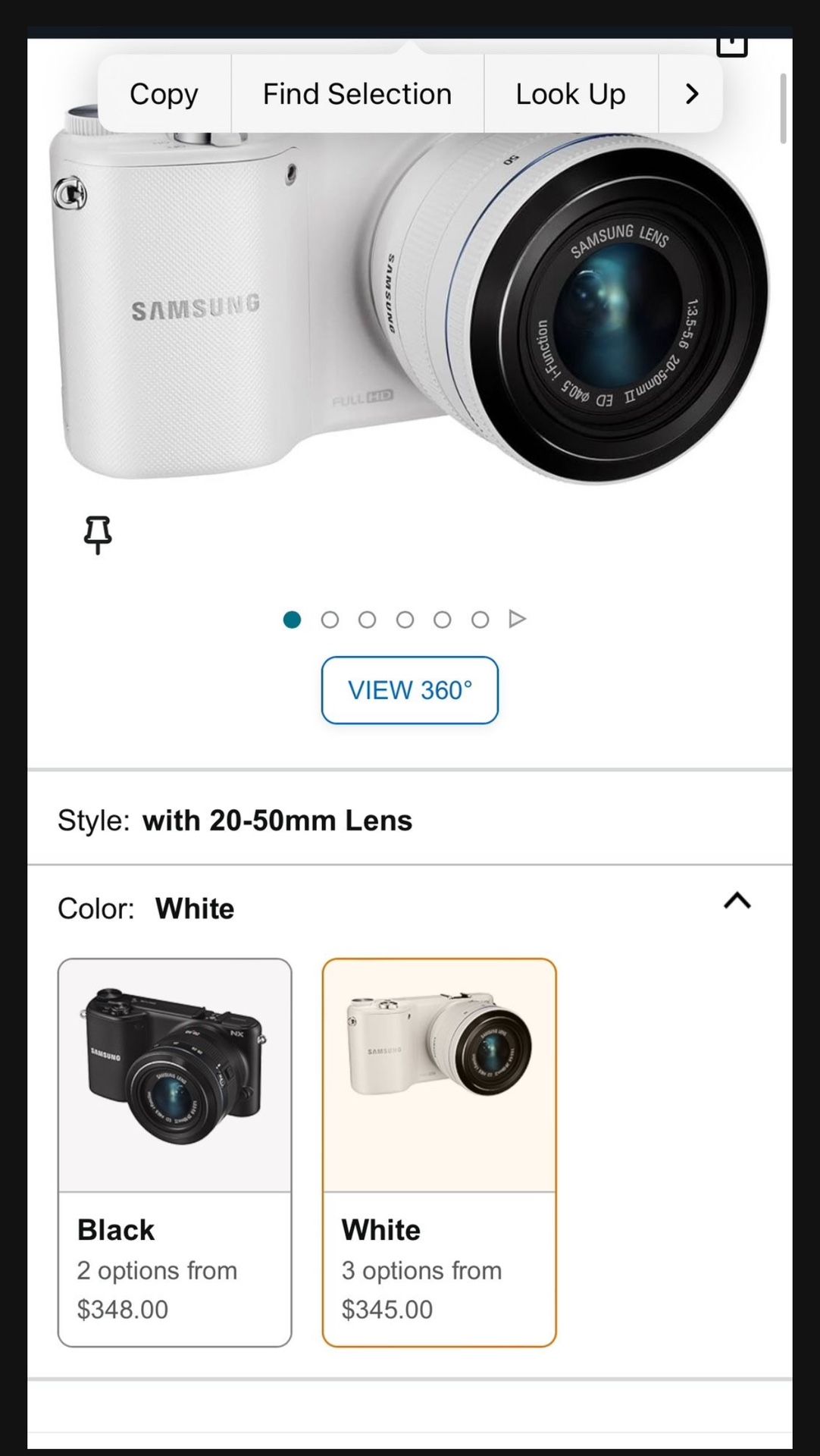 Samsung NX2000 20.3MP CMOS Smart WiFi Mirrorless Digital Camera with 20-50mm Lens and 3.7" Touch Screen