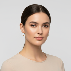 18K Yellow Gold Plan Tube Hoop Earrings