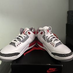 Fire Red 3s Size 8.5
