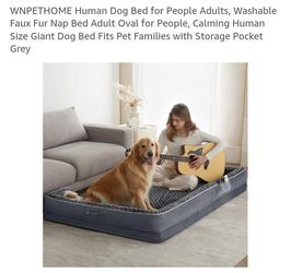 NEW 61.0"X 43.0"X 7.0" HUMAN DOG BED FOR LARGE DOG