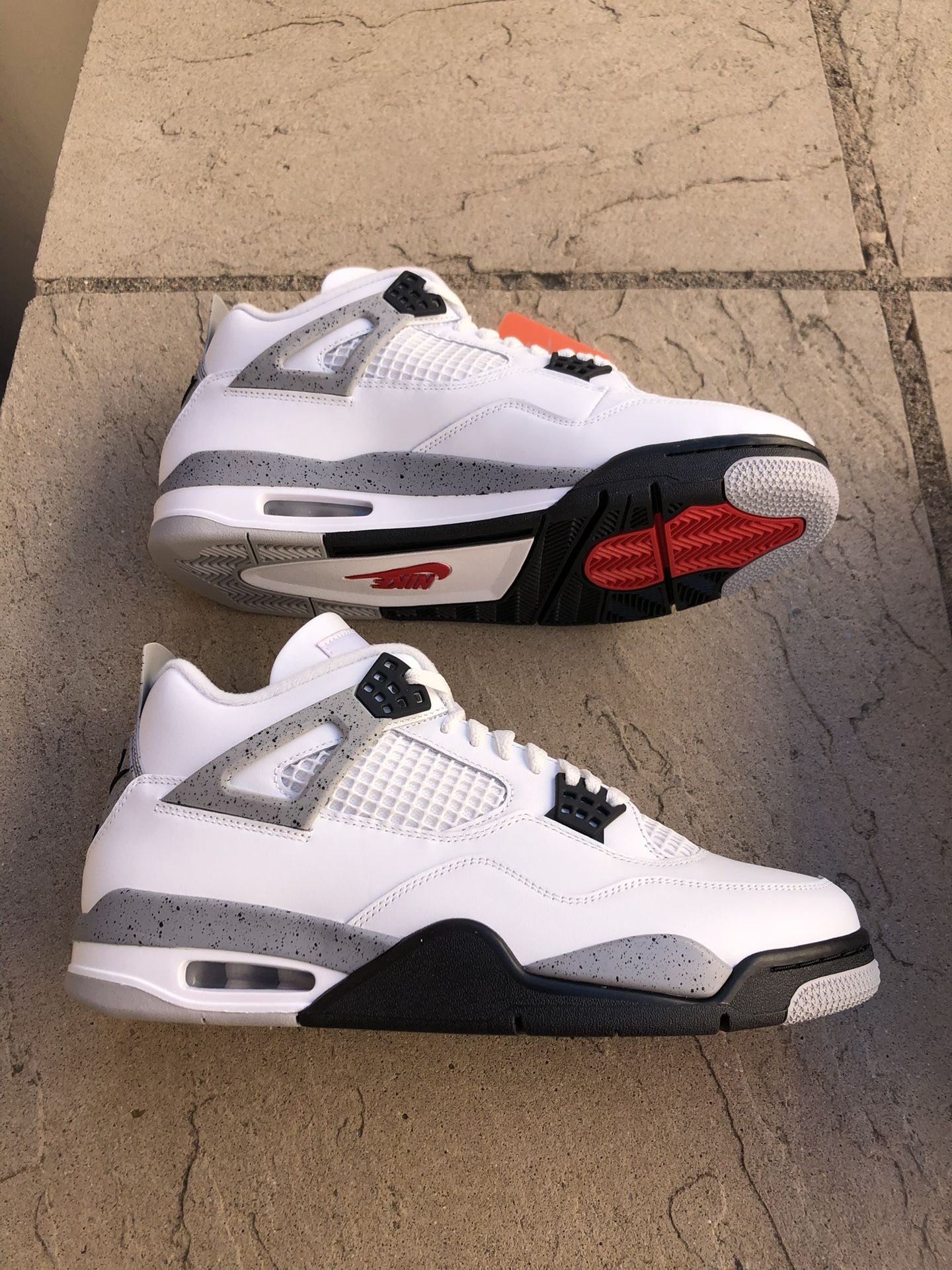 New Nike Air Jordan 4 Retro White Cement Men’s 12