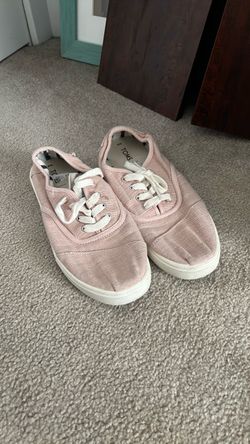 TOMS Pink Canvas Lace-Up Sneakers
