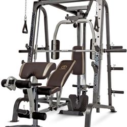 MARCY Smith Cage Workout Machine Full Body StrengthTraining Home Gym Equipment System With Weights 