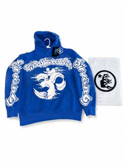 Blue Arabic hellstar hoodie