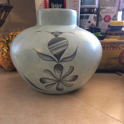  Vintage Navajo hand painted pottery signed white Mesa