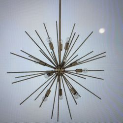 **Bronze 12 Light Mid century Modern Chandelier