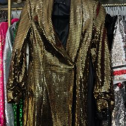 Zara Gold Blazer Dress Beautiful Condition, In A Size Small XS. Super Nice On! 