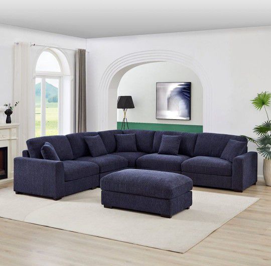 BRAND NEW 6 PIECES SECTIONAL COUCH WITH OTTOMAN IN ORIGINAL BOX