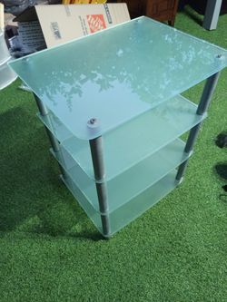 Frosted Glass 4-Tier AV/TV Stand