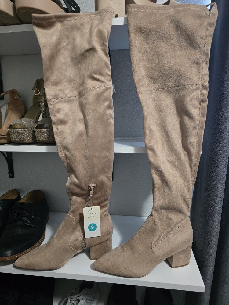 Tan Thigh High Boots Size 8