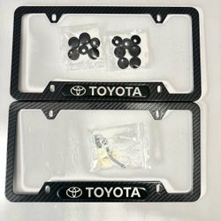 2PCS Carbon Fiber  License Plate Frame Cover Holder-aluminum.