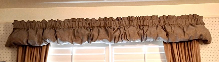 Brown Valances (3)  w/ Hardware - Beige / Tan - 92129