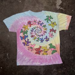 Vintage 1995 Grateful Dead Spin wheel Tie Dye Shirt