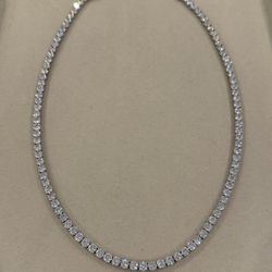 20” Moissanite Tennis Necklace Sterling Silver 