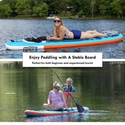 Inflatable Paddle Board, Stand Up Paddle Boards for Adults, 10’6’’x33’’x6” Paddleboard Lightweight SUP with Premium Ankle Leash, Floating Paddle, Dual