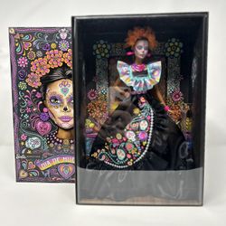 Barbie Signature Doll 2024 Día De Muertos Collectible in Black Dress with Blue Ruffle Top