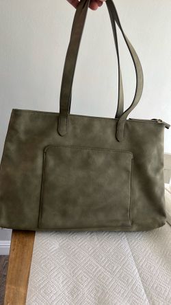 Pretty light forest green suede purse