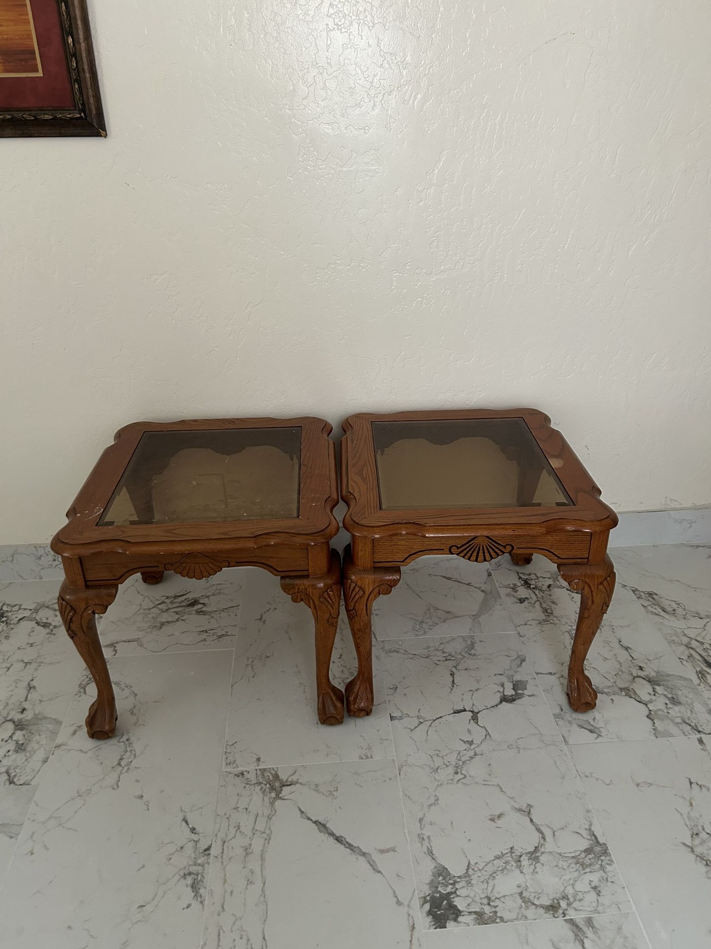 Wood Glass-Top Tables