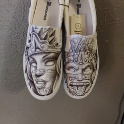 Aztec Art On Canvas Ink Pen