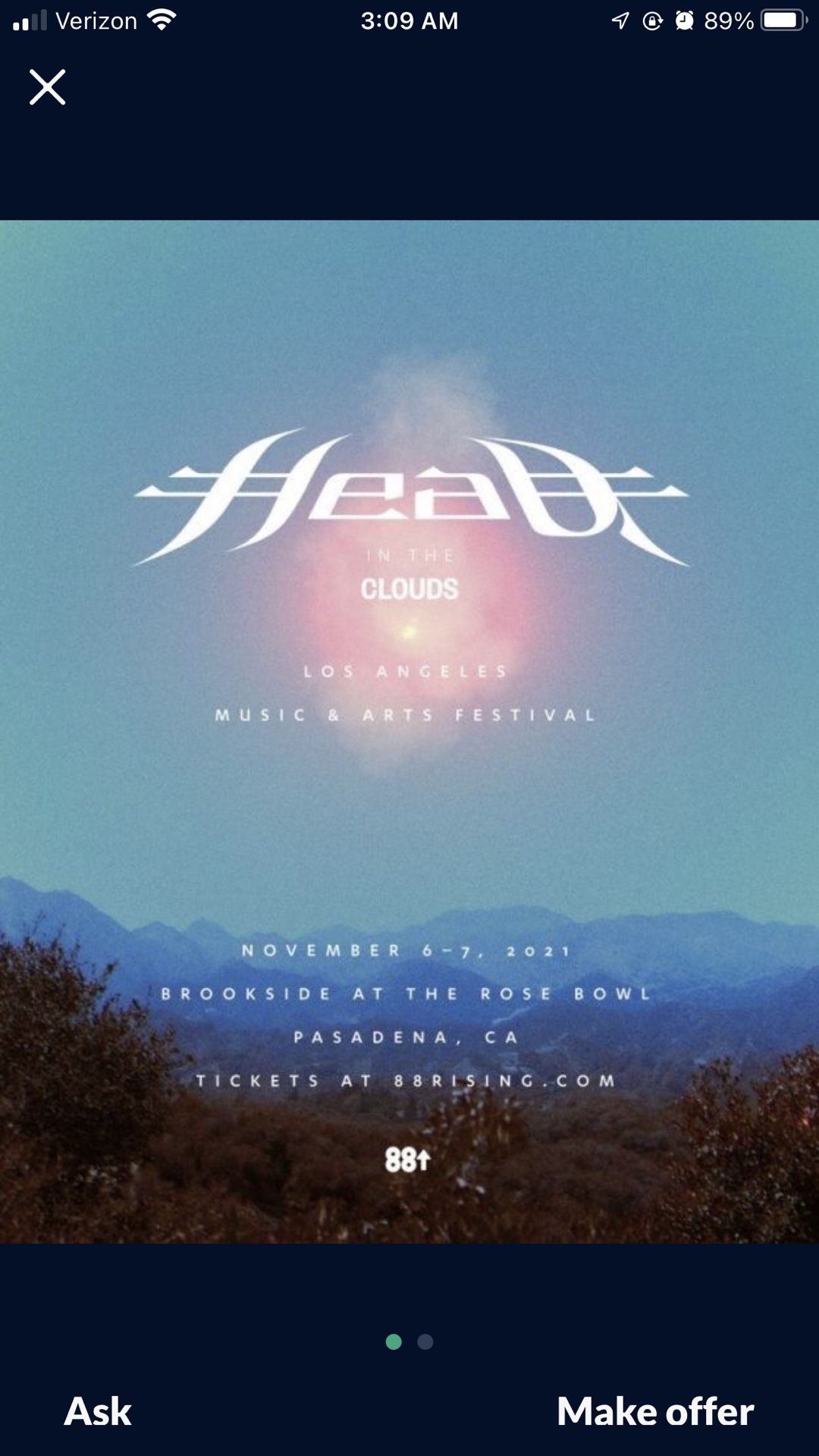 HEAD IN THE CLOUDS ☁️ 😶‍🌫️ MUSIC 🎶 & ARTS 🎭 FESTIVAL  🎤🍺🍻🍹SATURDAY & SUNDAY NOVEMBER 6-7 (2) WRISTBANDS 🎟🎟 $200 EACH $400 FOR PAIR 