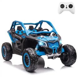 48V  CAN - AM TOUCH TV WITH VIDEOS LICENSED RIDE ON CAN AM GIANT UTV TOY 2x 24v BATTERIES LEATHER UPGRADED SEAT BELTS PARENTAL REMOTE RUBBER TIRES 4X4