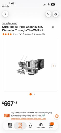 DuraVent DuraPlus All-Fuel Chimney 6in. Diameter Through-The-Wall Kit
