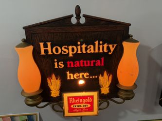 Vintage Lighted Rheingold Beer Art/decoration Advertisement It Works!