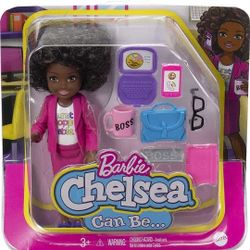 Barbie-Chelsea Can Be Playset with Brunette Chelsea Boss Doll (6-in)