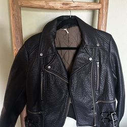 Free People Leather Jacket Brand New 