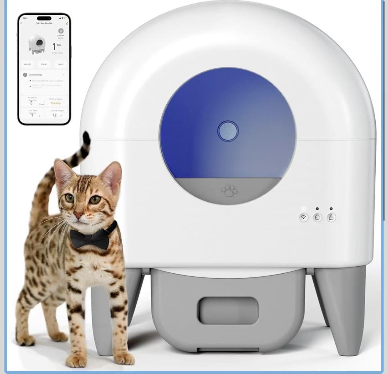 Automatic Cat Litter Box Self Cleaning Large Capacity for Multiple Cats $120
