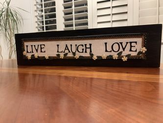 Live, Laugh, Love sign.