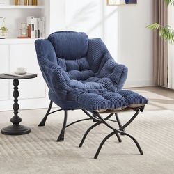 Blue Modern Portable Lazy Lounge Chair with Ottoman with Armrests [NEW]  **Retails for $150