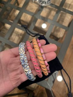 Collection of colorful bracelets