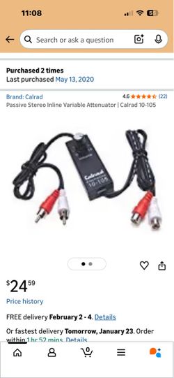 Calrad 10-105 Passive Stereo Inline Variable Attenuator