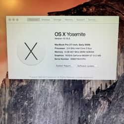 17” Early 2008 MacBook Pro 6GB Ram 1TB SSD $150 OBO
