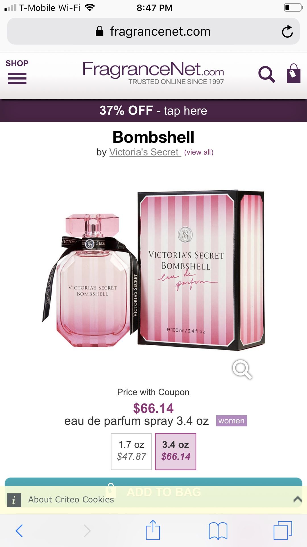 Victoria’s Secret bombshell perfume 100ml