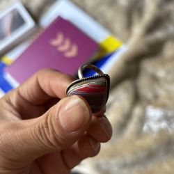 Tear Drop Ring With .925 Sterling Silver Ring 