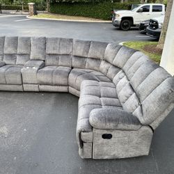 Sectional Couch/Sofa - Recliner - Microfiber - Gray - Delivery Available 🚛