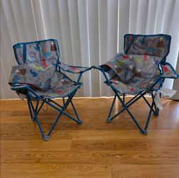 Kids Dinosaur Folding Camp Chairs – Set of 2