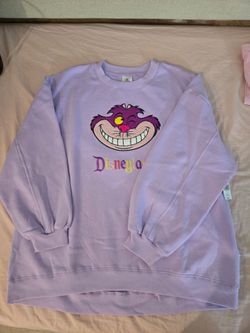 Disneyland Cheshire Cat Lavender Crewneck Sweatshirt