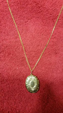 Gold locket necklace