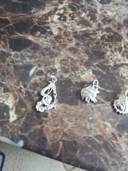Necklace and Pandora bracelet silver charms