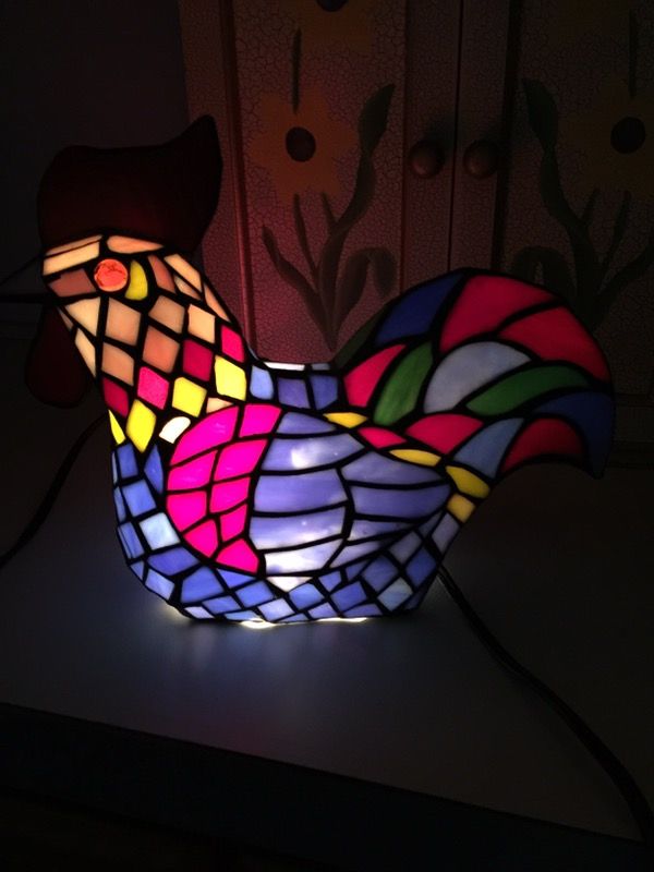 Beautiful Stained Glass Rooster Lamp For In Rochester Wa Offerup