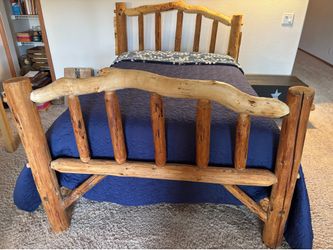 Log Wood Bed. Double size
