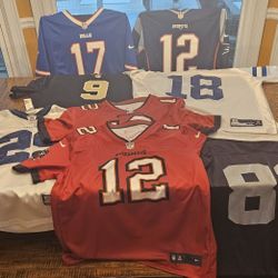 AUTHENTIC OFFICIAL NFL JERSEYS set Allen Brady Manning Brees Brown Thomas