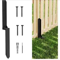 WINSOON 34 in. Heavy Duty Black Fence Post Repair Kit Anchor Ground Spike, Fence Post for Repairing Broken Fence=R2-804