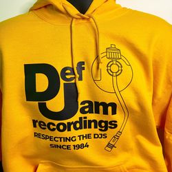 New Def Jam Recordings Labels Logo Yellow Hoodies Sweatshirts