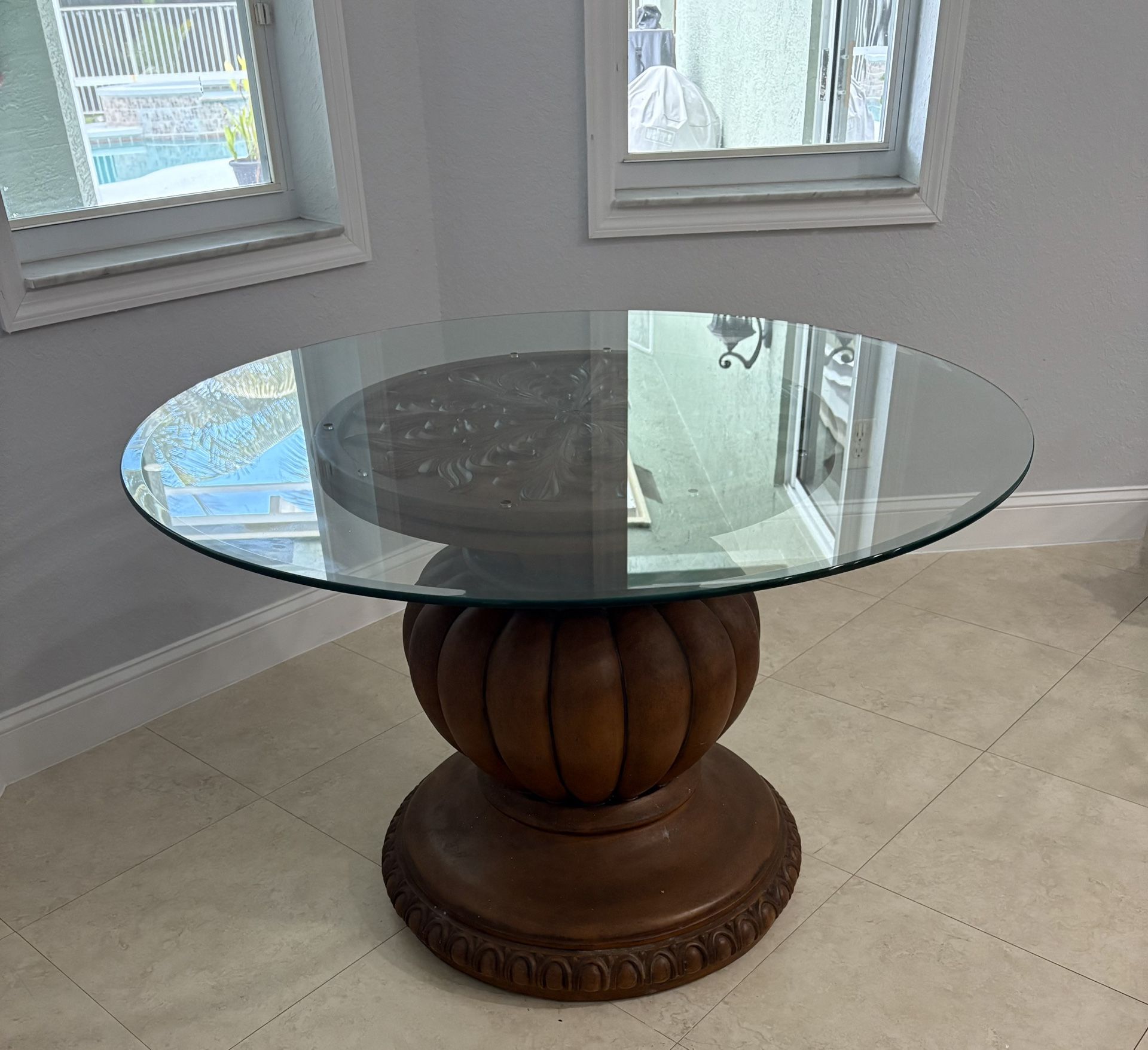 45 Inch Glass Table And Base. NO Chairs. West Palm Beach 33412