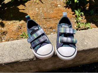 $15 for Size 7 in South San Jose Converse Boy's Chuck Taylor All Star Plaid Dragon Scale/Navy/White